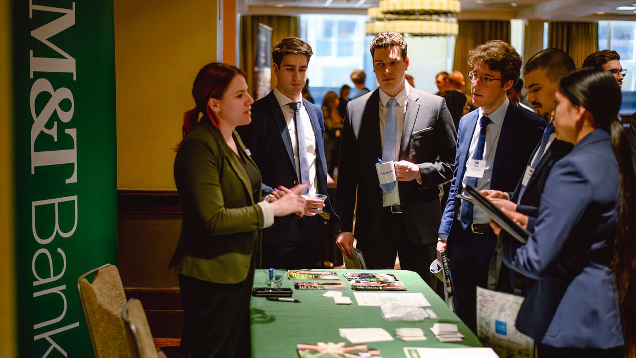 GAME Forum attendees discuss at the M&T Bank table.
